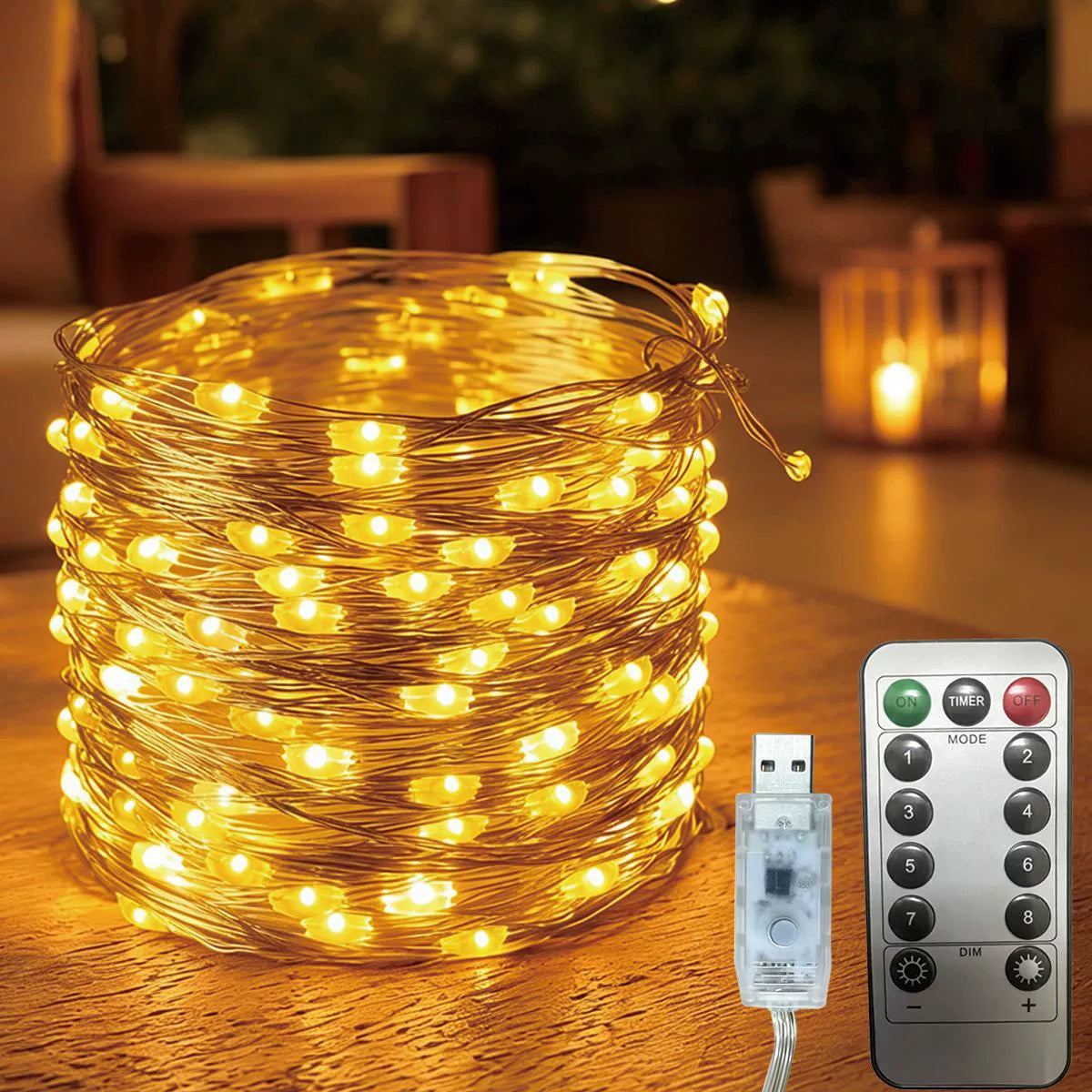 Remote-Controlled Christmas Star String Lights (10 m, 100 LEDs)