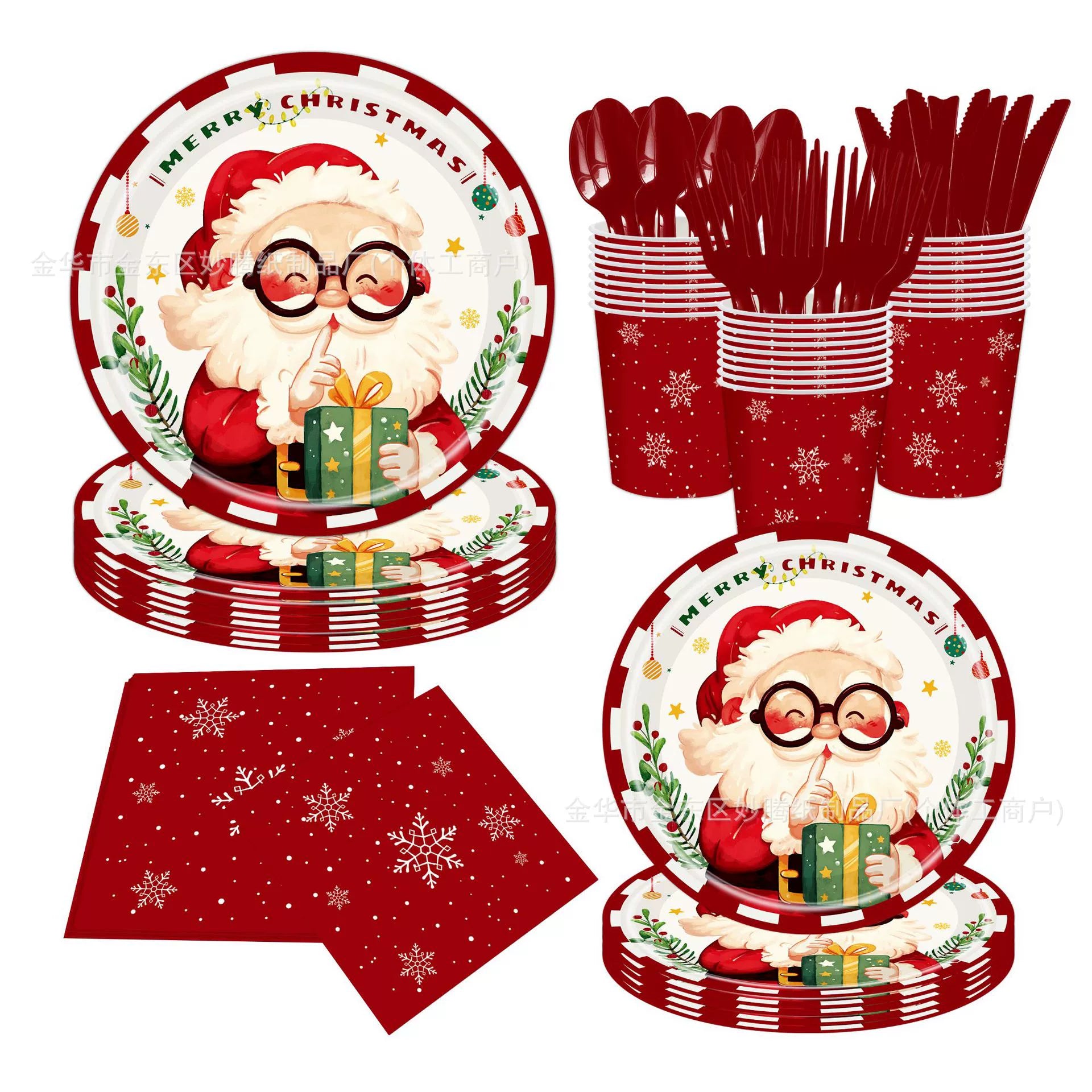 Christmas Disposable Tableware Set (Serves 10)